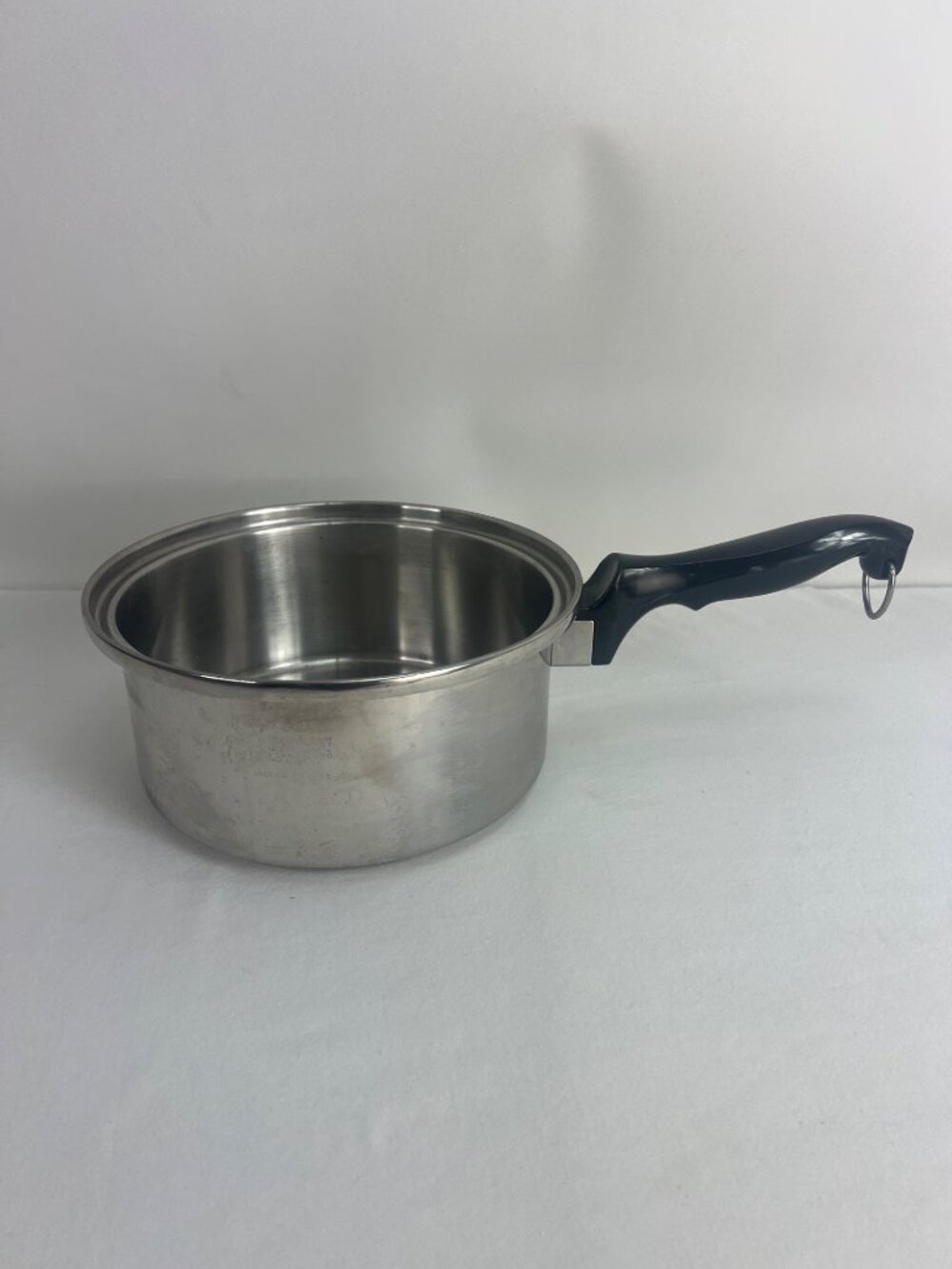 Chef Ware By Townecraft 8" T304 Stainless Steel Medium Saucepan With Black Handl